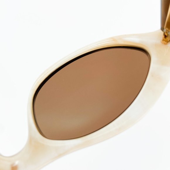 MORGENTHAL FREDERICS Stephanie REAL Buffalo Horn Cat Eye Sunglasses Brown Frames - Picture 13 of 15